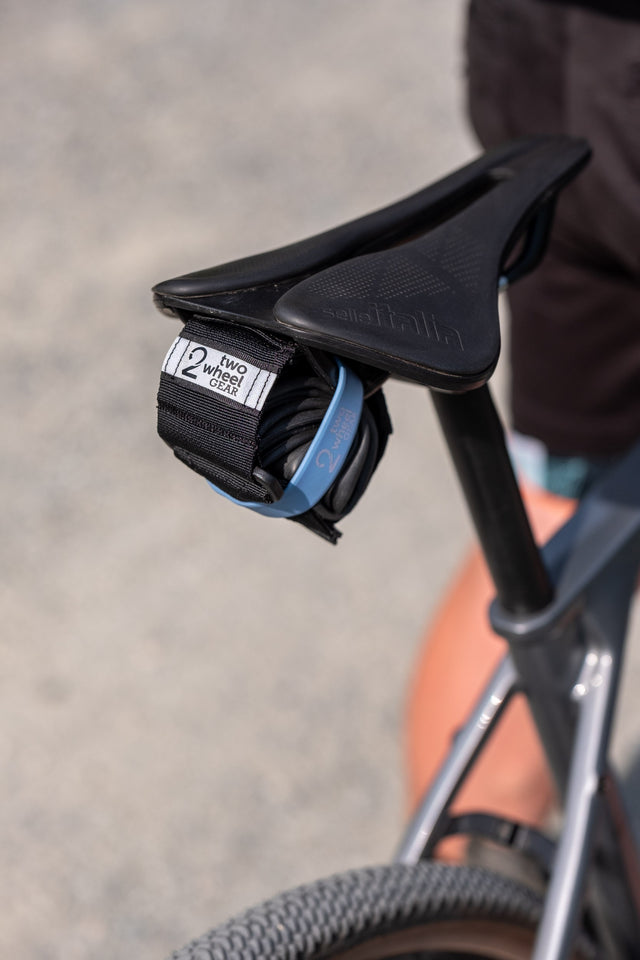 Two Wheel Gear - Tack Strap Tool Wrap Under Seat on bicycle
