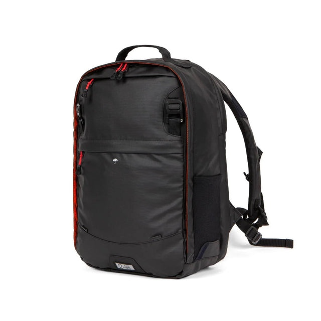 Weatherproof Two Wheel Gear Pannier Backpack Convertible 2.0 LITE (22L) in Black Ripstop - Bag Front