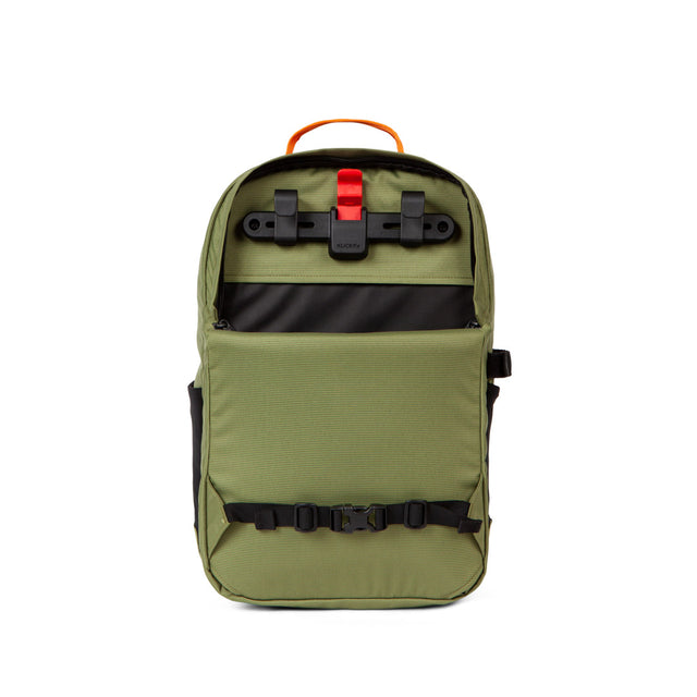 Weatherproof Two Wheel Gear Pannier Backpack Convertible 2.0 LITE (22L) in olive green with KLICKfix pannier attachments