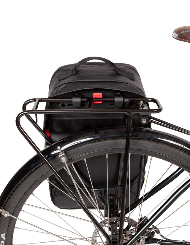 Two Wheel Gear - Pannier Backpack PLUS - Black Ripstop - Bag on Rack