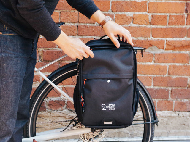 Black - Bike Bags - Pannier Backpack Convertible (2018) - Bike to work (539794997308)