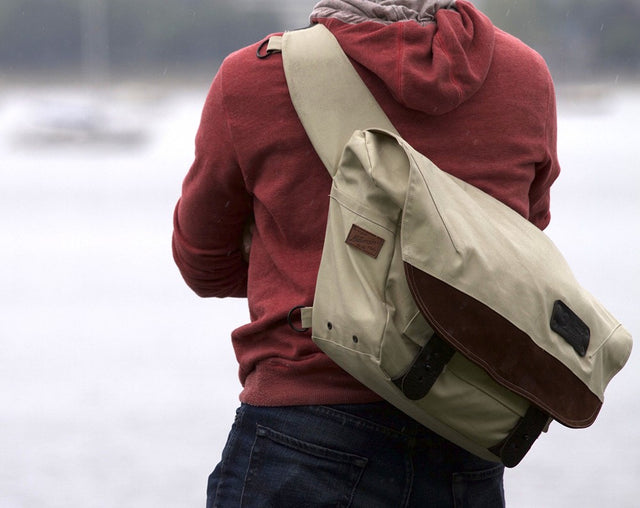 The Heath Waxed Canvas Messenger Bag - Stone White , Bags - Two Wheel Gear, Two Wheel Gear - 7 (335394053)