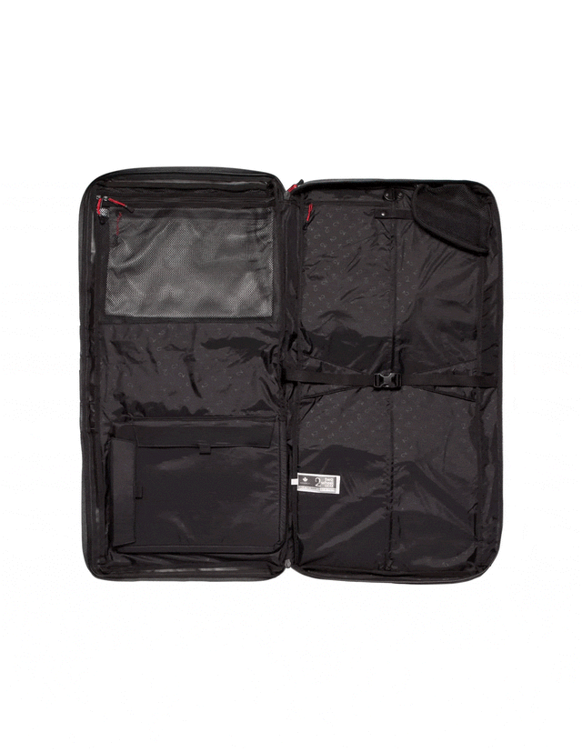 Two Wheel Gear Garment Pannier Classic 3.0 open with suit