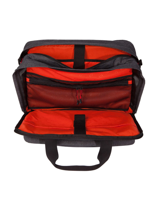 Pannier Laptop Messenger open to show internal organization.