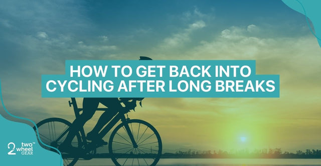 Image of a person cycling with text saying how to get back into cycling after long breaks.