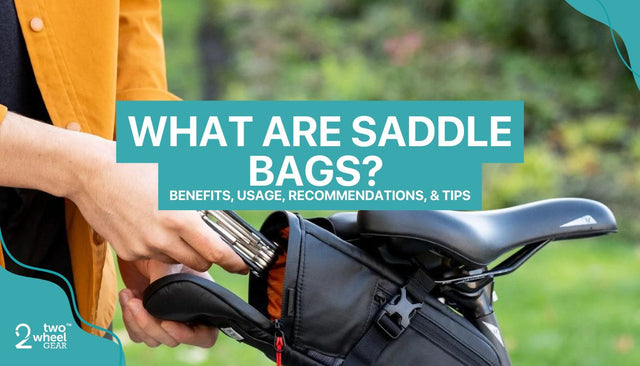 image of a black saddlebag from twowheelgear being packed  by a man in a yellow shirt