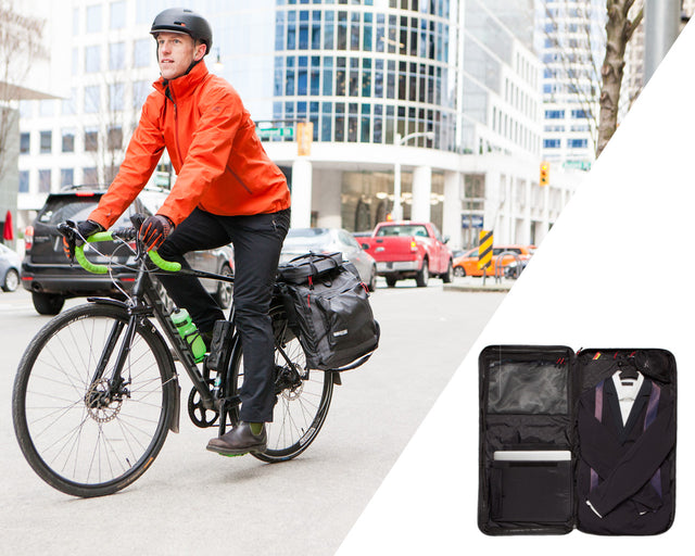 Two Wheel Gear - Bike Suit Bag - Classic Garment Pannier on commuter bicycle