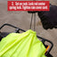 Two Wheel Gear Grey Inverter Pannier Backpack conversion step 3. Set on rack. Lock red center spring lock. Tighten rain cover cord.