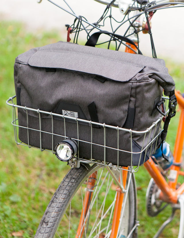 Two Wheel Gear Dayliner Box Bag in a front bike basket.