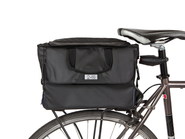 Two Wheel Gear - Dayliner Box Bag for bicycle - Black Recycled Poly Ripstop - Handlebar bag - Trunk Bag