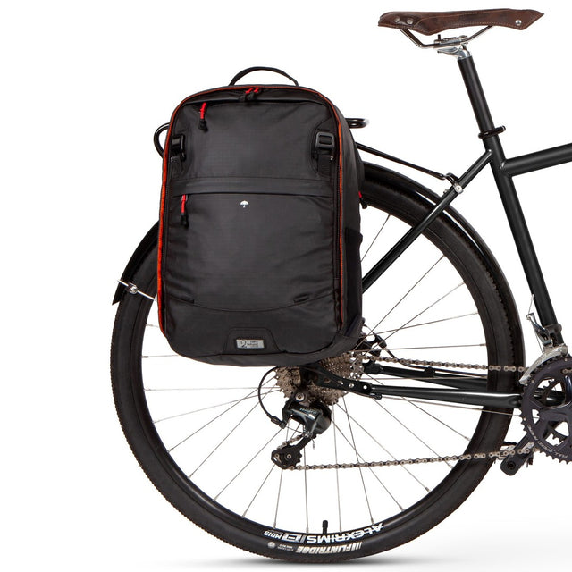 Two Wheel Gear - Pannier Backpack - Black Ripstop - Bag on Bike