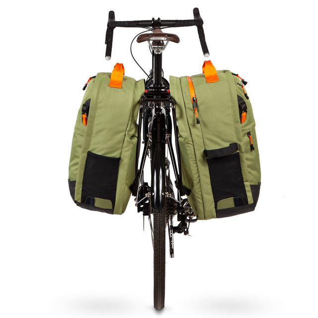 Two Wheel Gear - Pannier Backpack LITE and PLUS - Olive Recycled - Bike Bag