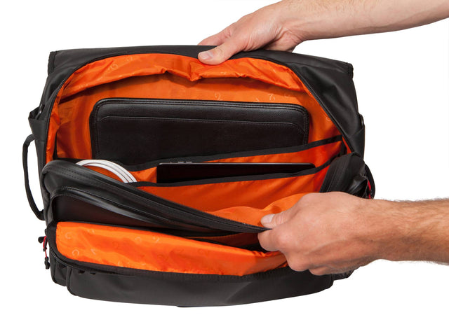 Two Wheel Gear - Magnate Pannier Messenger Backpack - Black - Recycled Fabric - Inside Bike Bag 