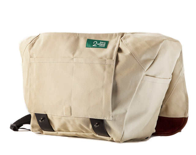The Heath Waxed Canvas Messenger Bag - Stone White , Bags - Two Wheel Gear, Two Wheel Gear - 6 (335394053)